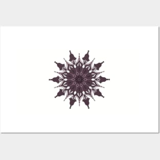 Hang on prettily purplish brown Mandala Posters and Art